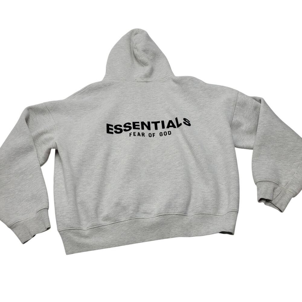 Essentials Fear of God pullover hoodie large logo sweatshirt black velvet